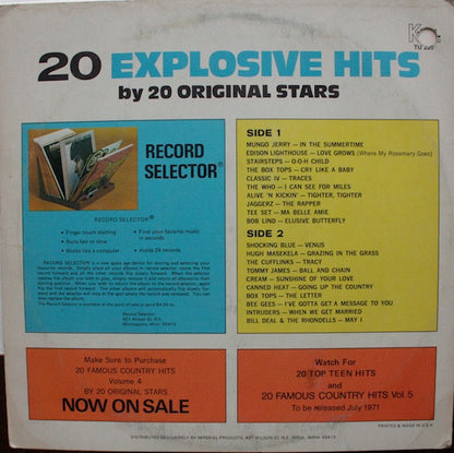 Various : 20 Explosive Hits (LP, Comp, Yel)