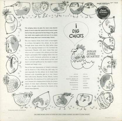 The Jonah Jones Quartet : I Dig Chicks! (LP, Album, Scr)