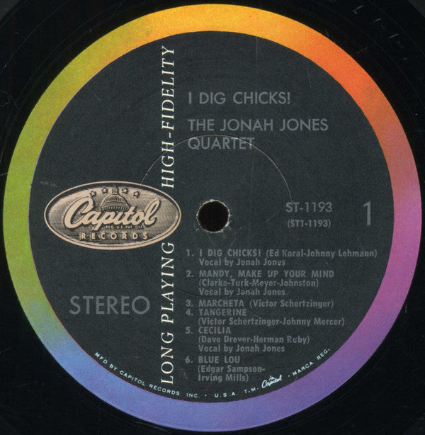 The Jonah Jones Quartet : I Dig Chicks! (LP, Album, Scr)