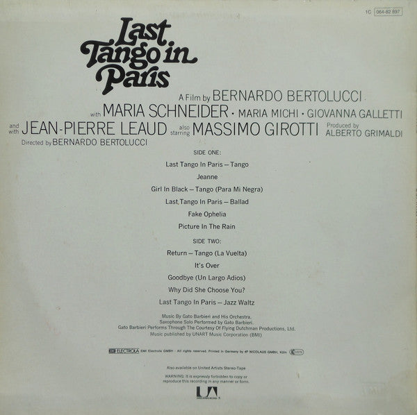 Gato Barbieri : Last Tango In Paris (LP, Album, RE)