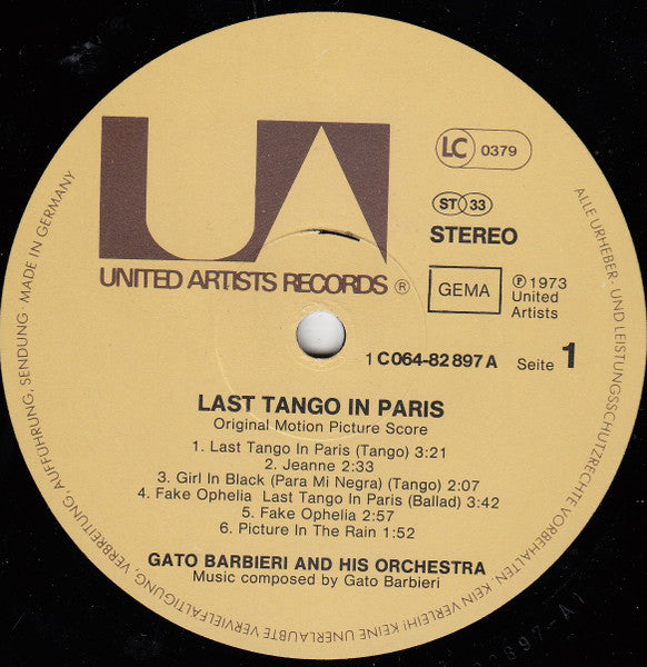 Gato Barbieri : Last Tango In Paris (LP, Album, RE)
