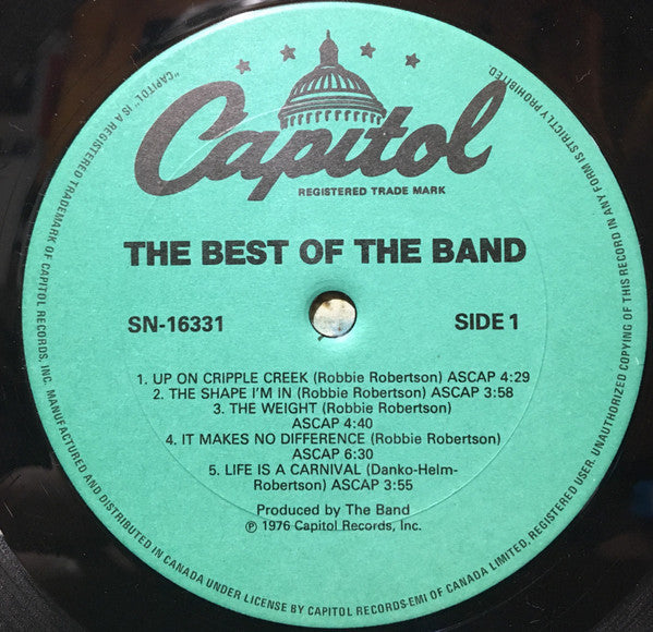 The Band : The Best Of The Band (LP, Comp, RE)