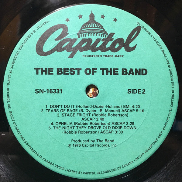The Band : The Best Of The Band (LP, Comp, RE)