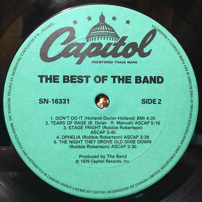 The Band : The Best Of The Band (LP, Comp, RE)