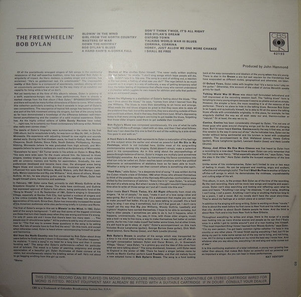 Bob Dylan : The Freewheelin' Bob Dylan (LP, Album)