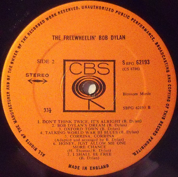 Bob Dylan : The Freewheelin' Bob Dylan (LP, Album)