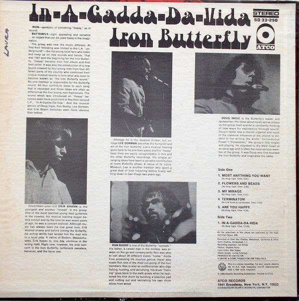 Iron Butterfly : In-A-Gadda-Da-Vida (LP, Album, RE, CP )