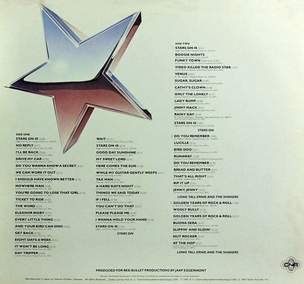Stars On* / Long Tall Ernie And The Shakers : Stars On Long Play (LP, Album, Mixed)
