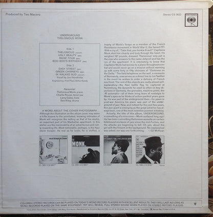 Thelonious Monk : Underground (LP, Album, RP)