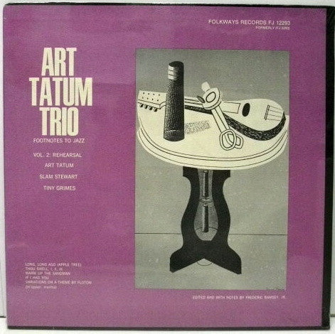 Art Tatum Trio : Footnotes To Jazz: Vol.2 Rehearsal (LP, Album, RE)