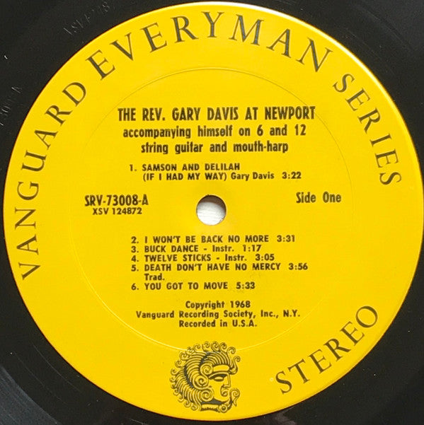 Rev. Gary Davis : The Reverend Gary Davis At Newport (LP, Album)
