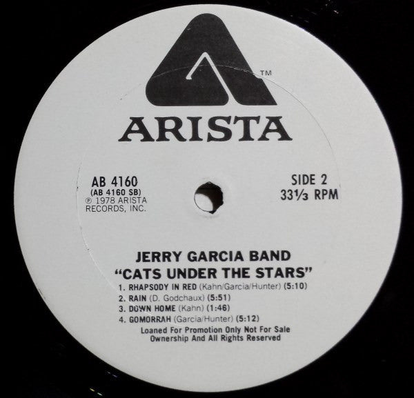 Jerry Garcia Band* : Cats Under The Stars (LP, Album, Promo)