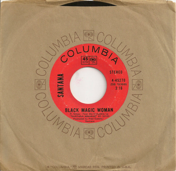 Santana : Black Magic Woman / Hope You're Feeling Better (7", Single, Ter)
