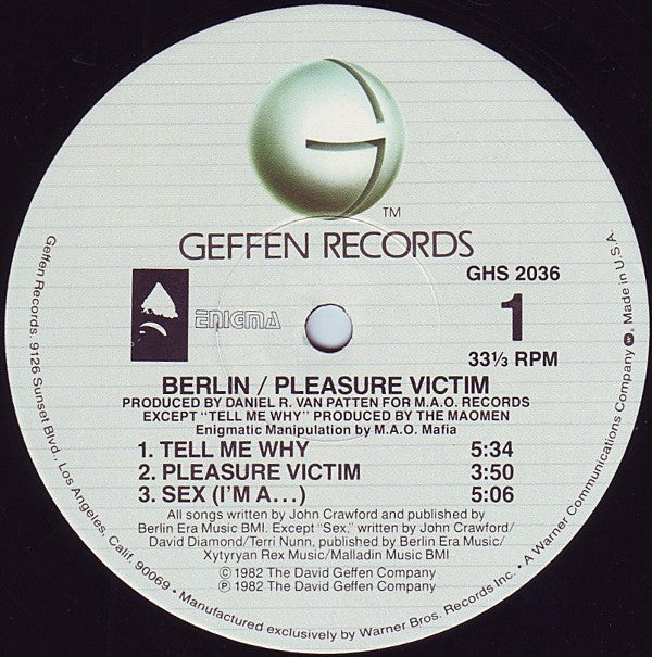 Berlin : Pleasure Victim (LP, Album, RE)