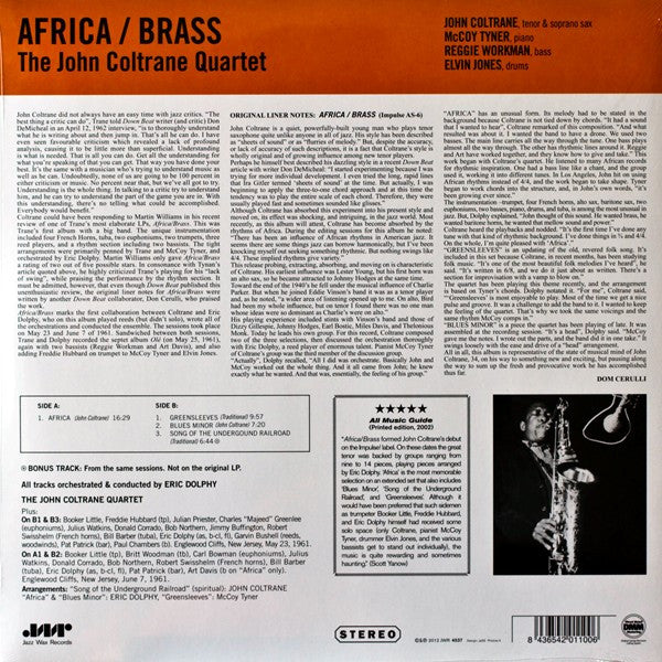 The John Coltrane Quartet : Africa / Brass (LP, Album, Ltd, RE, RM, 180)