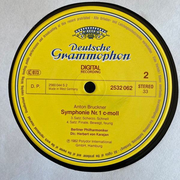 Anton Bruckner, Berliner Philharmoniker, Herbert Von Karajan : Symphonie Nr. 1 (LP, Album)