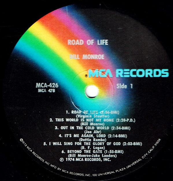 Bill Monroe : Road Of Life (LP, Album, Bla)