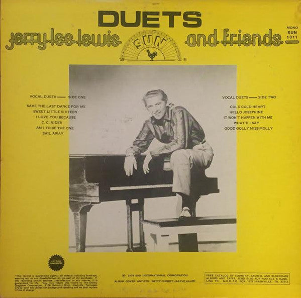 Jerry Lee Lewis And Friends* : Duets (LP, Mono, Yel)