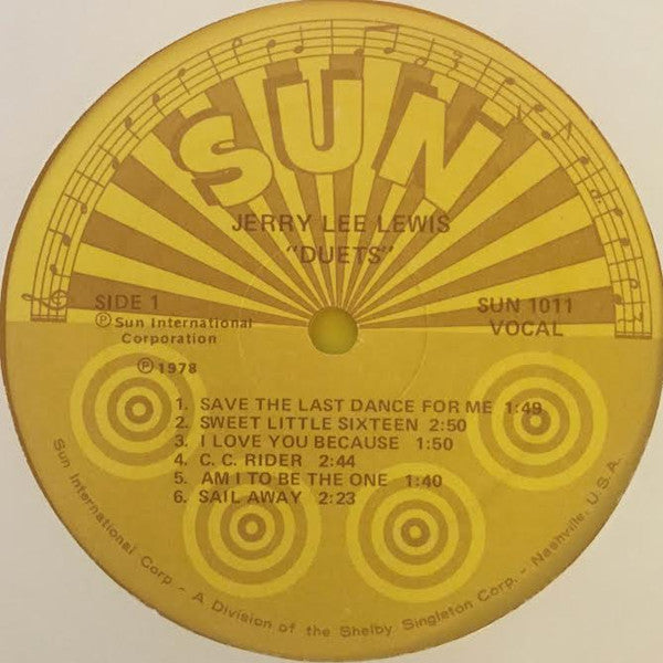 Jerry Lee Lewis And Friends* : Duets (LP, Mono, Yel)
