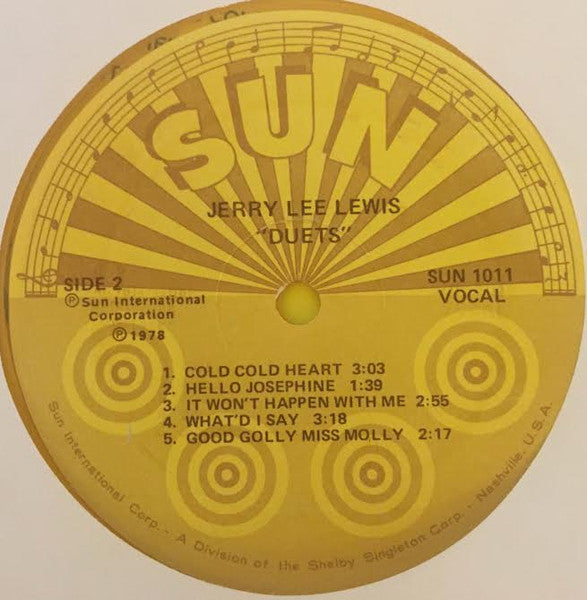 Jerry Lee Lewis And Friends* : Duets (LP, Mono, Yel)