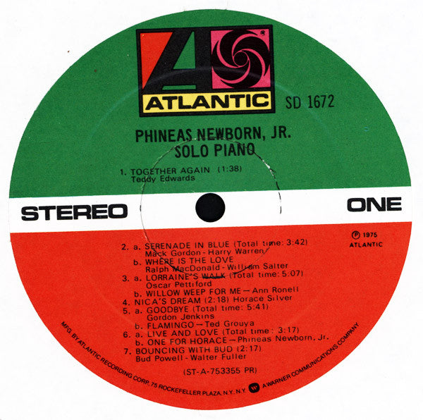 Phineas Newborn, Jr.* : Solo Piano (LP, Album, PR )