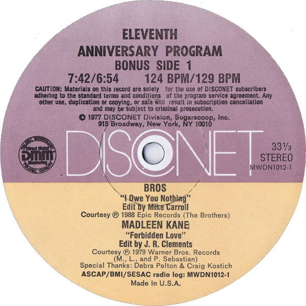 Various : Eleventh Anniversary Program (2x12", P/Mixed)