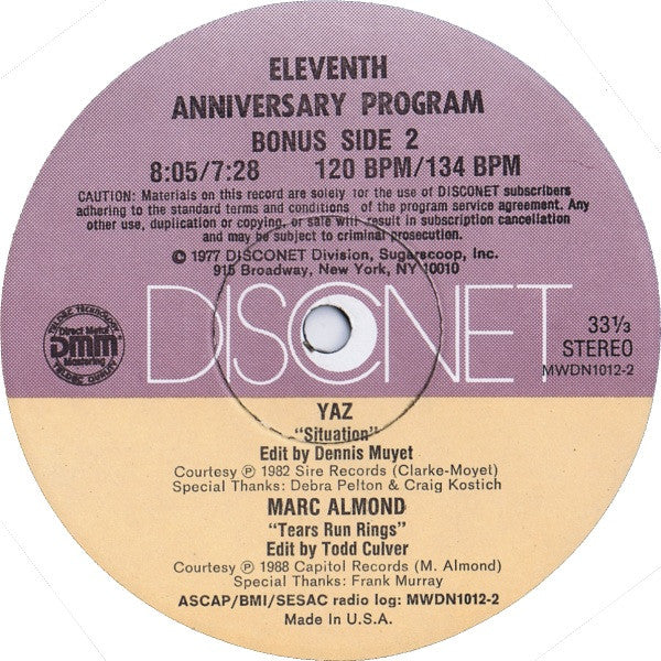 Various : Eleventh Anniversary Program (2x12", P/Mixed)