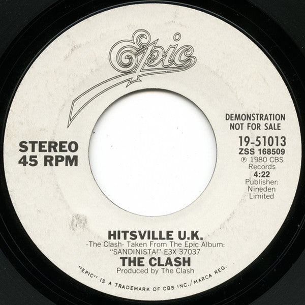 The Clash : Hitsville U.K. (7", Promo)