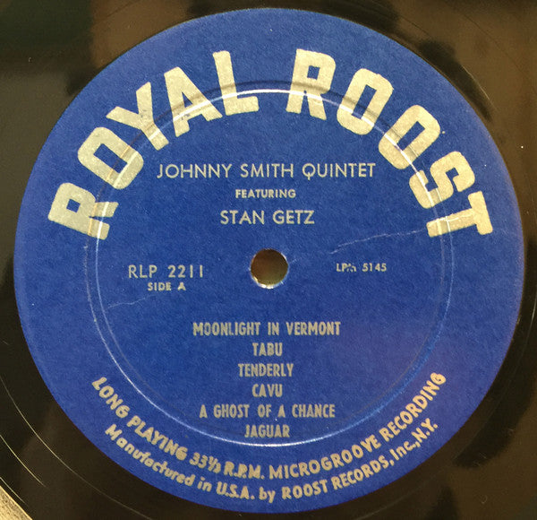 Johnny Smith Quintet Featuring Stan Getz : Moonlight In Vermont (LP, Album, Comp, Mono, RP)