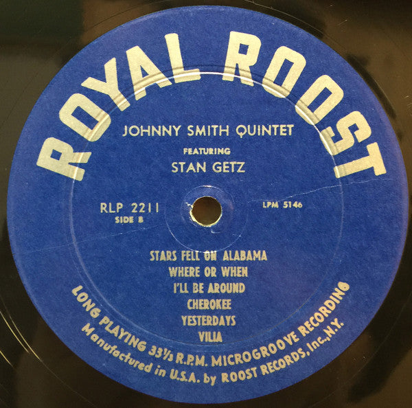 Johnny Smith Quintet Featuring Stan Getz : Moonlight In Vermont (LP, Album, Comp, Mono, RP)