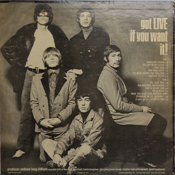 The Rolling Stones : Got Live If You Want It! (LP, Album, Mono, San)