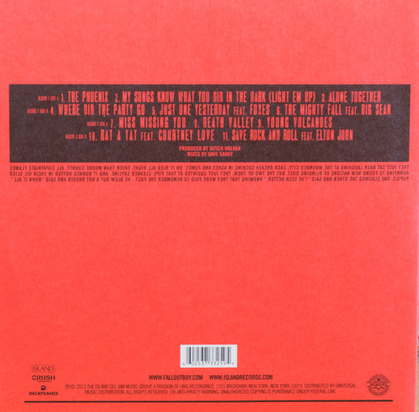 Fall Out Boy : Save Rock And Roll (2x10", Album, Red)