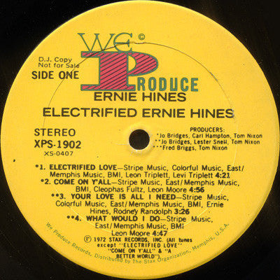 Ernie Hines : Electrified (LP, Album, Promo)