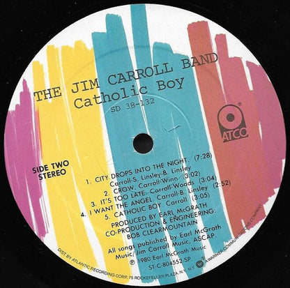 The Jim Carroll Band : Catholic Boy (LP, Album, SP-)
