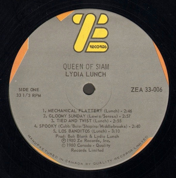 Lydia Lunch : Queen Of Siam (LP, Album)
