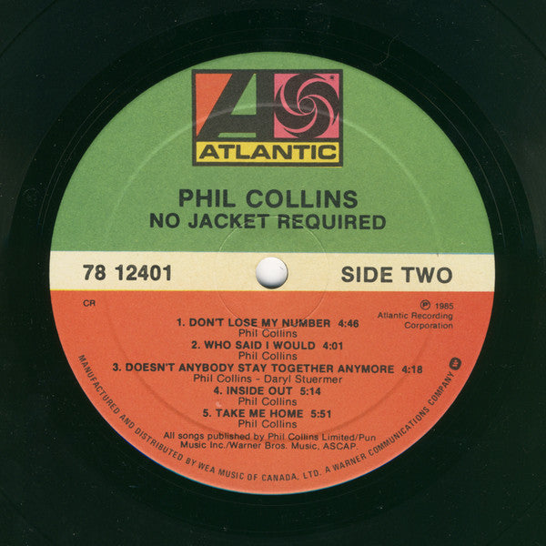 Phil Collins : No Jacket Required (LP, Album, Cin)