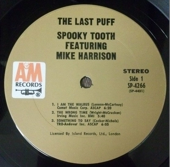 Spooky Tooth Featuring Mike Harrison (2) : The Last Puff (LP, Album, Pit)