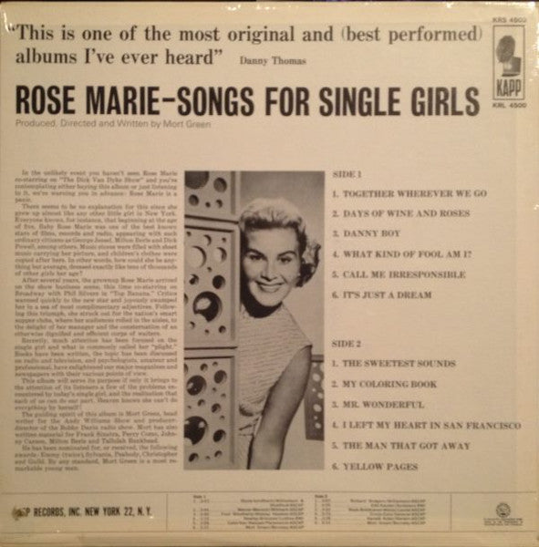 Rose Marie : Songs For Single Girls (LP, Album)
