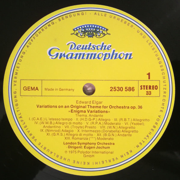 Elgar*, Brahms*, London Symphony Orchestra, Eugen Jochum : Enigma Variations / Haydn-Variationen (LP)