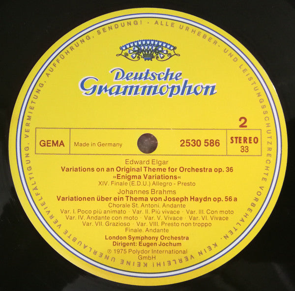 Elgar*, Brahms*, London Symphony Orchestra, Eugen Jochum : Enigma Variations / Haydn-Variationen (LP)