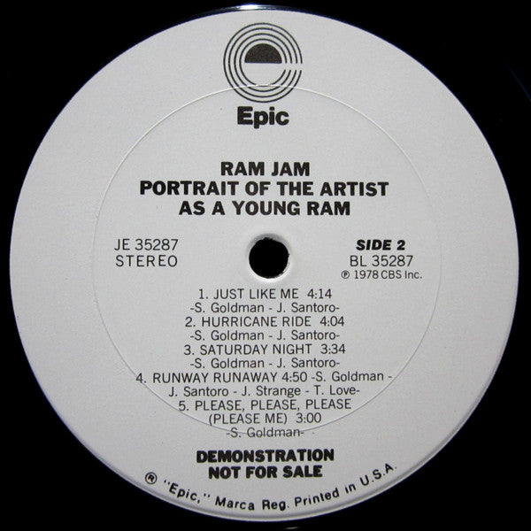 Ram Jam : Portrait Of The Artist As A Young Ram (LP, Album, Promo)