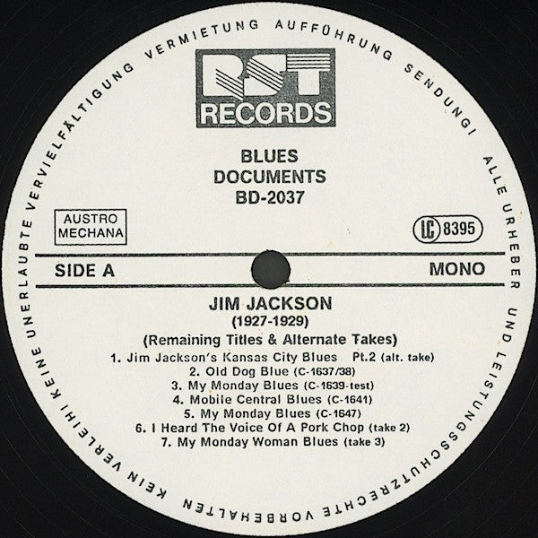 Jim Jackson (2) : (1927-1929) Remaining Titles And Alternate Takes (LP, Comp, Mono, RM)