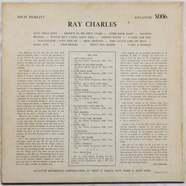Ray Charles : Ray Charles (LP, Comp, Mono)