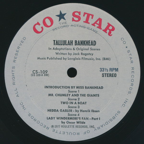 Tallulah Bankhead : The Record Acting Game (LP, Album)