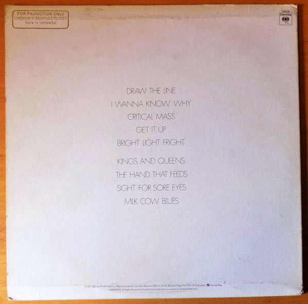 Aerosmith : Draw The Line (LP, Album, Promo)