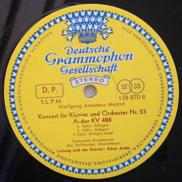 Mozart* - Camerata Academica des Salzburger Mozarteums* , Solist Und Dirigent: Géza Anda : Klavierkonzerte D-Dur KV 451 • A Dur KV 488 = Piano Concertos In D Major And A Major (LP, Red)