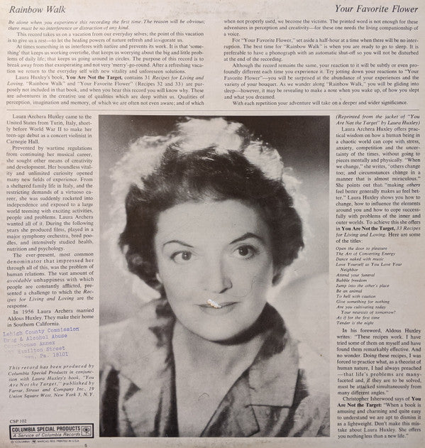 Laura Huxley : Recipes For Living And Loving Volume I (LP, Album)