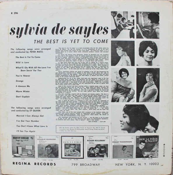 Sylvia De Sayles : The Best Is Yet To Come (LP, Album, Mono)