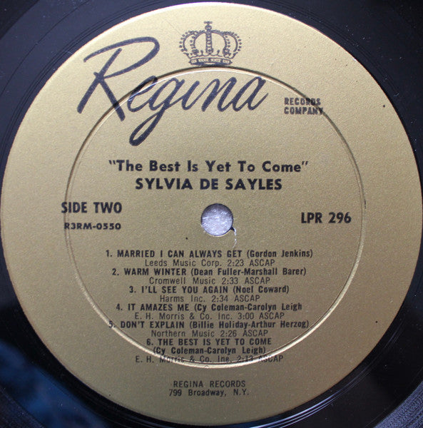 Sylvia De Sayles : The Best Is Yet To Come (LP, Album, Mono)