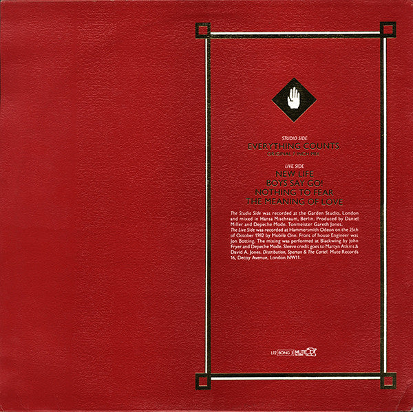 Depeche Mode : Everything Counts And Live Tracks (12", Single, Ltd, Num, GG )